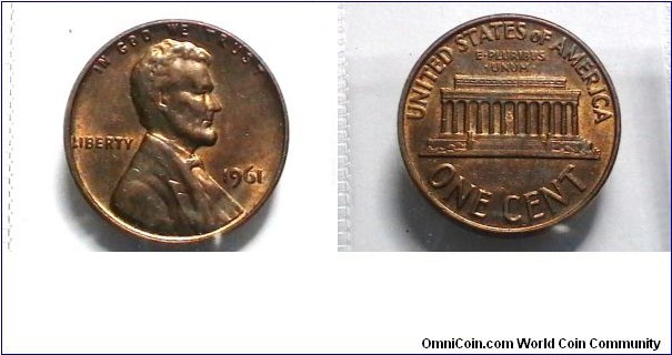 U.S. 1961-P 1 Cent KM# 201 