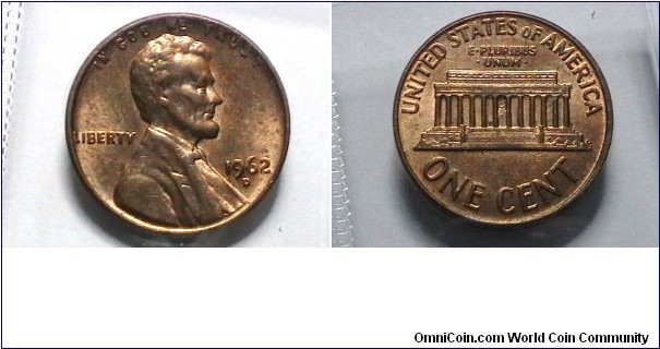 U.S. 1962-D 1 Cent KM# 201 
