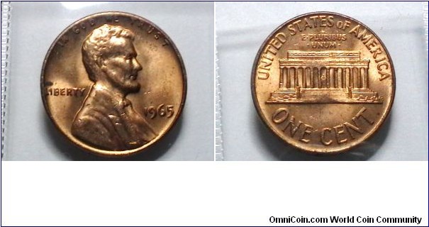U.S. 1965 1 Cent KM# 201 