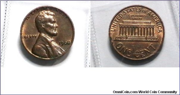 U.S. 1968-P 1 Cent KM# 201 
