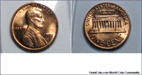 U.S. 1971-D 1 Cent KM# 201 