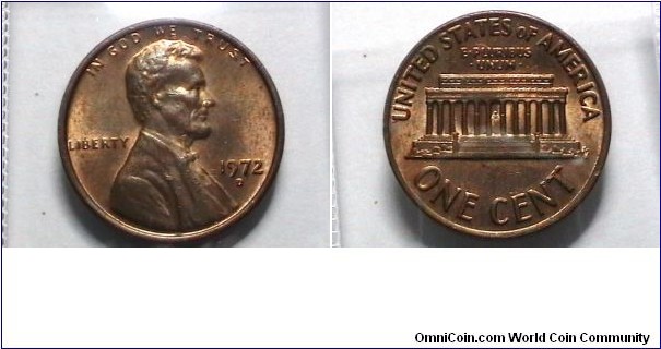 U.S. 1972-D 1 Cent KM# 201 