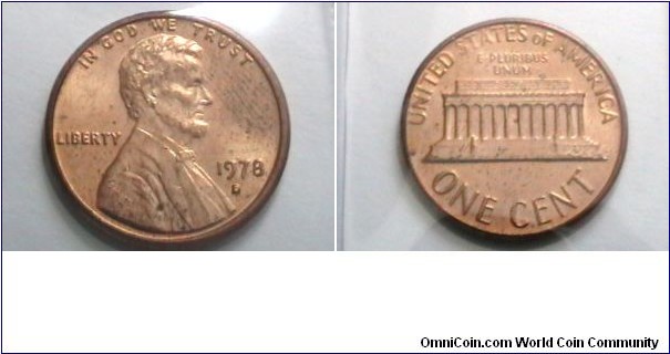 U.S. 1978-D 1 Cent KM# 201 