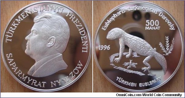 500 Manat - Gecko - 28.28 g Ag .925 Proof - mintage 5,000