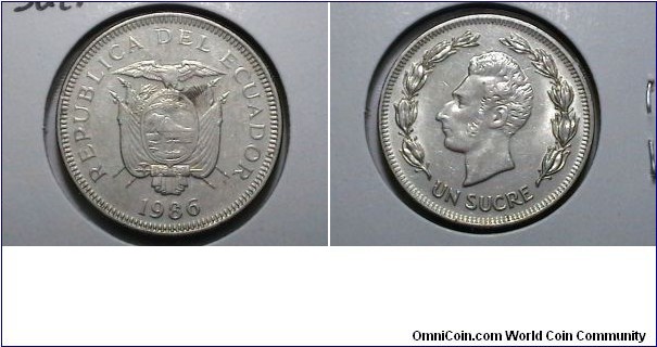 Ecuador 1986 1 Sucre KM# 85.2 
