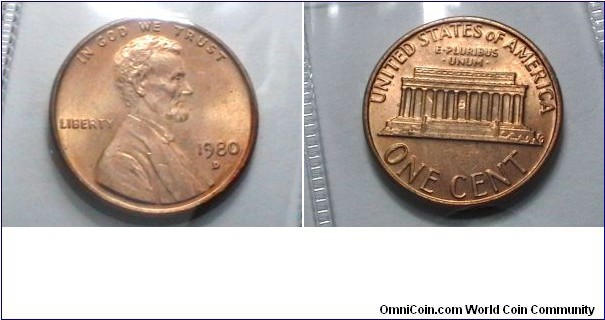 U.S. 1980-D 1 Cent KM# 201 