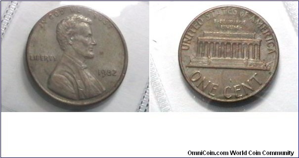 U.S. 1982-P 1 Cent KM# 201 Large Cppr Date 