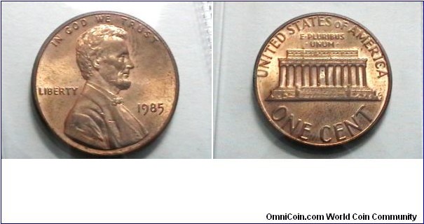 U.S. 1985-P 1 Cent KM# 201b 