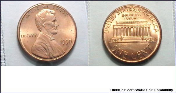 U.S. 1990-P 1 Cent KM# 201b 
