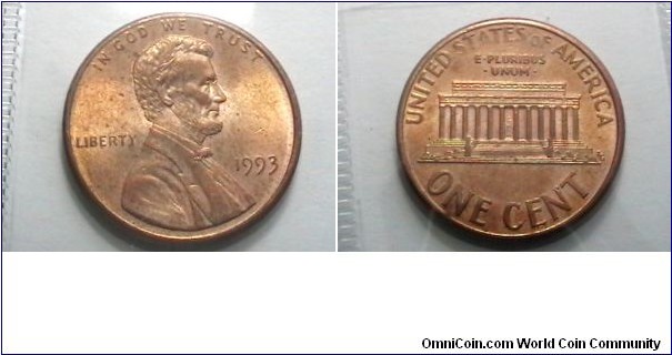 U.S. 1993-P 1 Cent KM# 201b 