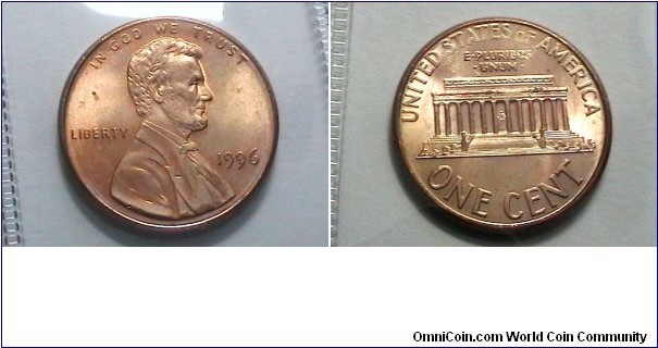 U.S. 1996-P 1 Cent KM# 201b 