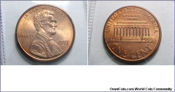 U.S. 1997-D 1 Cent KM# 201b 