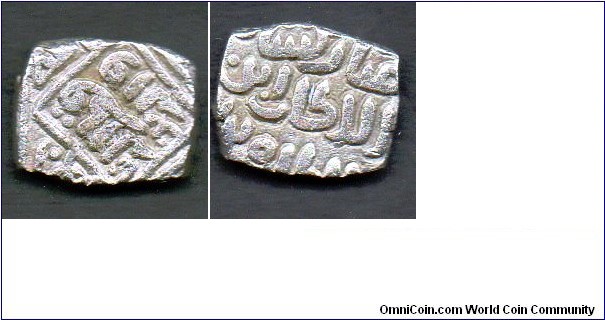 1316-1320 
Delhi Sultanate Square Billon coin
Qutb al-Din Mubarak last ruler of the Khilji dynasty