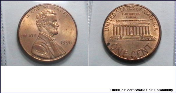 U.S. 1998-P 1 Cent KM# 201b 