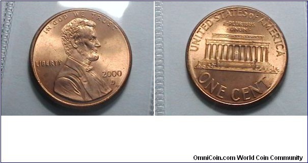 U.S. 2000-D 1 Cent KM# 201b 