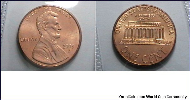 U.S. 2003-D 1 Cent KM# 201b 