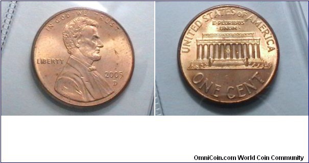U.S. 2005-D 1 Cent KM# 201b 