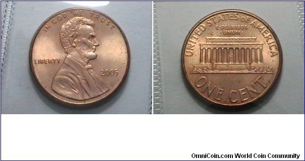 U.S. 2005-P 1 Cent KM# 201b 