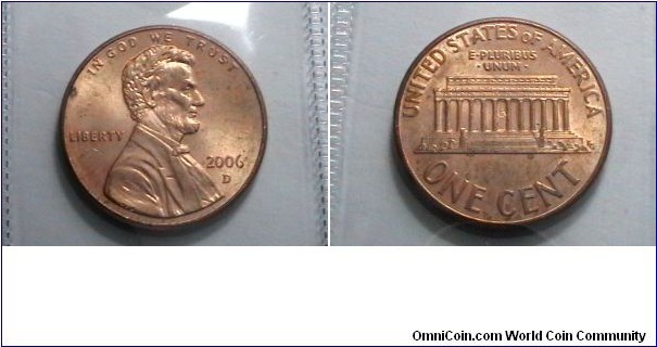 U.S. 2006-D 1 Cent KM# 201b 