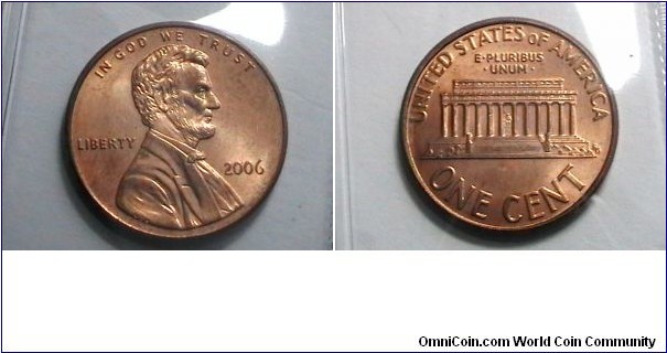 U.S. 2006-P 1 Cent KM# 201b 