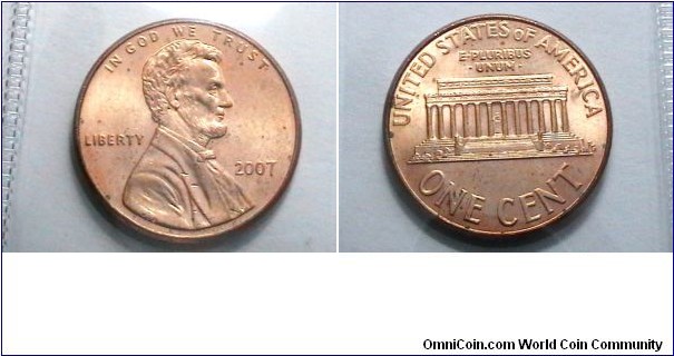 U.S. 2007-P 1 Cent KM# 201b 