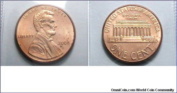 U.S. 2008-P 1 Cent KM# 201b 