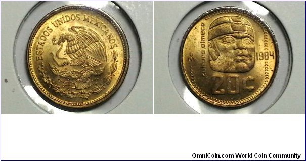 Mexico 1984-M 20 Centavos KM# 491 