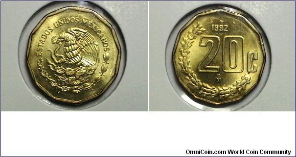 Mexico 1992-M 20 Centavos KM#  548 
