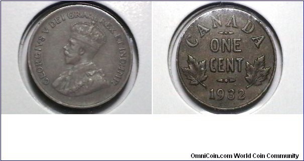 Canada 1932 1 Cent KM# 28 
