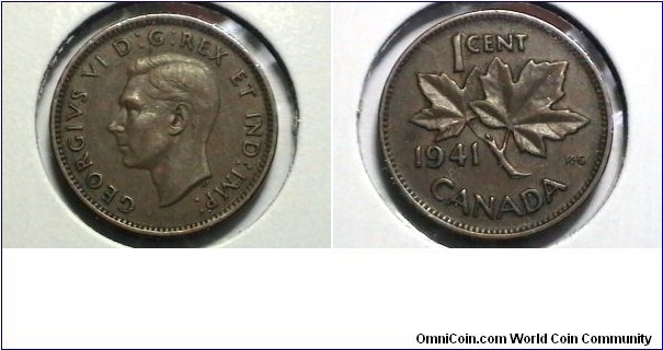 Canada 1941 1 cent KM# 32 