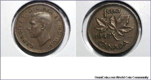 Canada 1942 1 cent KM# 32 