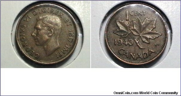 Canada 1943 1 cent KM# 32 