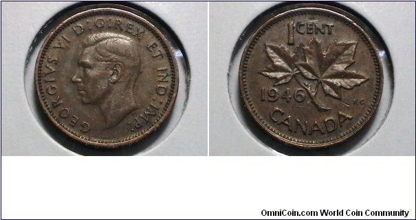 Canada 1946 1 cent KM# 32 