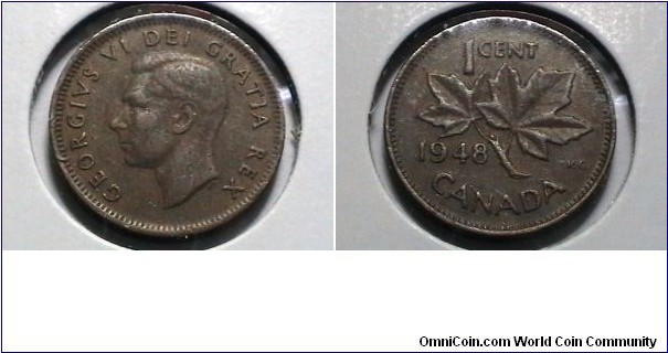 Canada 1948 1 cent KM# 41 