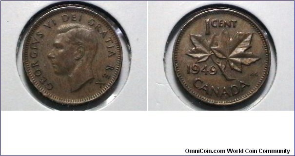 Canada 1949 1 cent KM# 41 