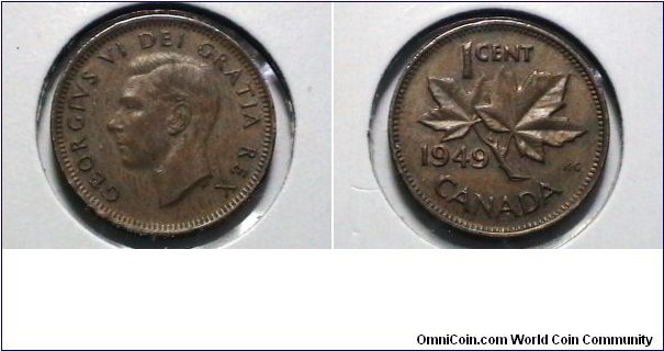 Canada 1949 1 cent KM# 41 
