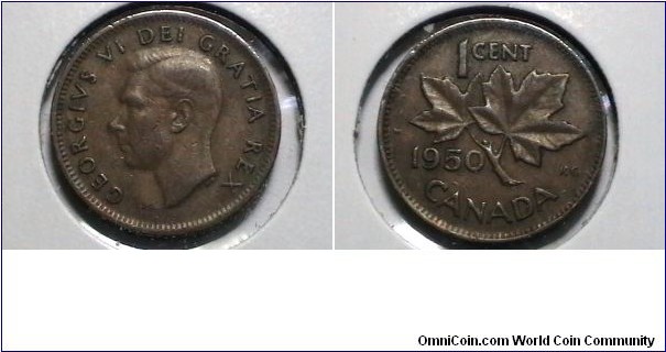 Canada 1950 1 cent KM# 41 