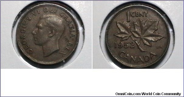 Canada 1952 1 cent KM# 41 