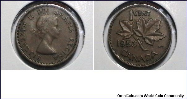 Canada 1953 1 cent KM# 49 