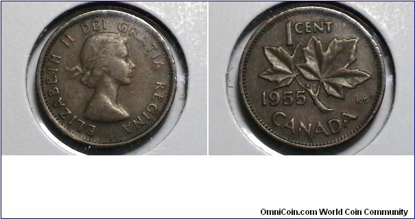 Canada 1955 1 cent KM# 49 