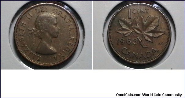 Canada 1963 1 cent KM# 49 