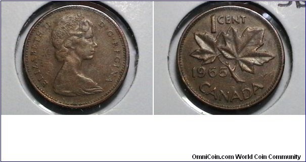 Canada 1965 1 cent KM# 59.1 