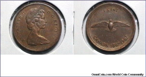 Canada 1967 1 cent KM# 65 