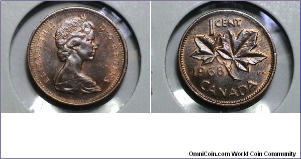 Canada 1968 1 cent KM# 59.1 