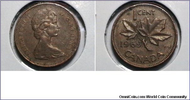 Canada 1969 1 cent KM# 59.1 