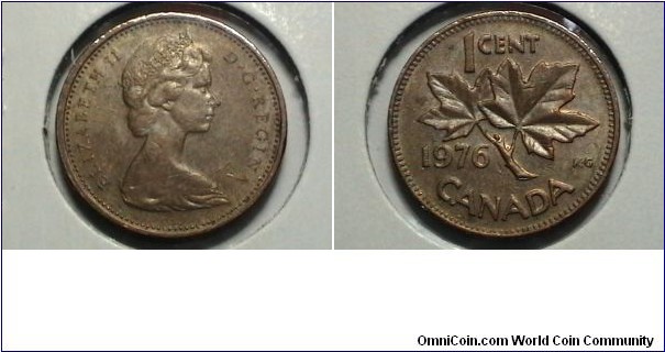 Canada 1976 1 cent KM# 59.1 