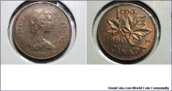 Canada 1980 1 cent KM# 127 