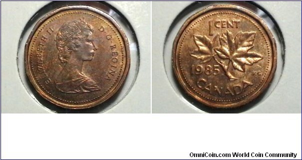 Canada 1985 1 cent KM# 132 