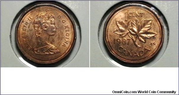 Canada 1987 1 cent KM# 132 