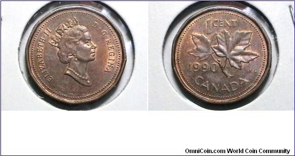 Canada 1990 1 cent KM# 181